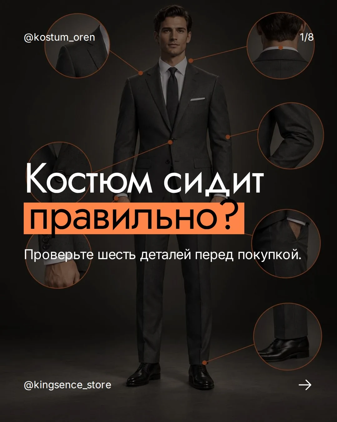 Карточка Smoking: шесть проверок посадки костюма